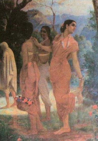 Raja Ravi Varma Ravi Varma Shakuntala, a character in the epic Mahabharata China oil painting art